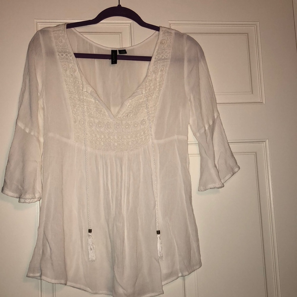 White Flowy Tunic Shirt